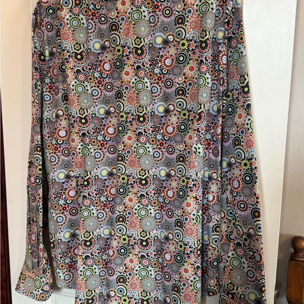 7camice Italian Shirt in Colorful Geometric Button Down Shirt - Picture 2 of 7